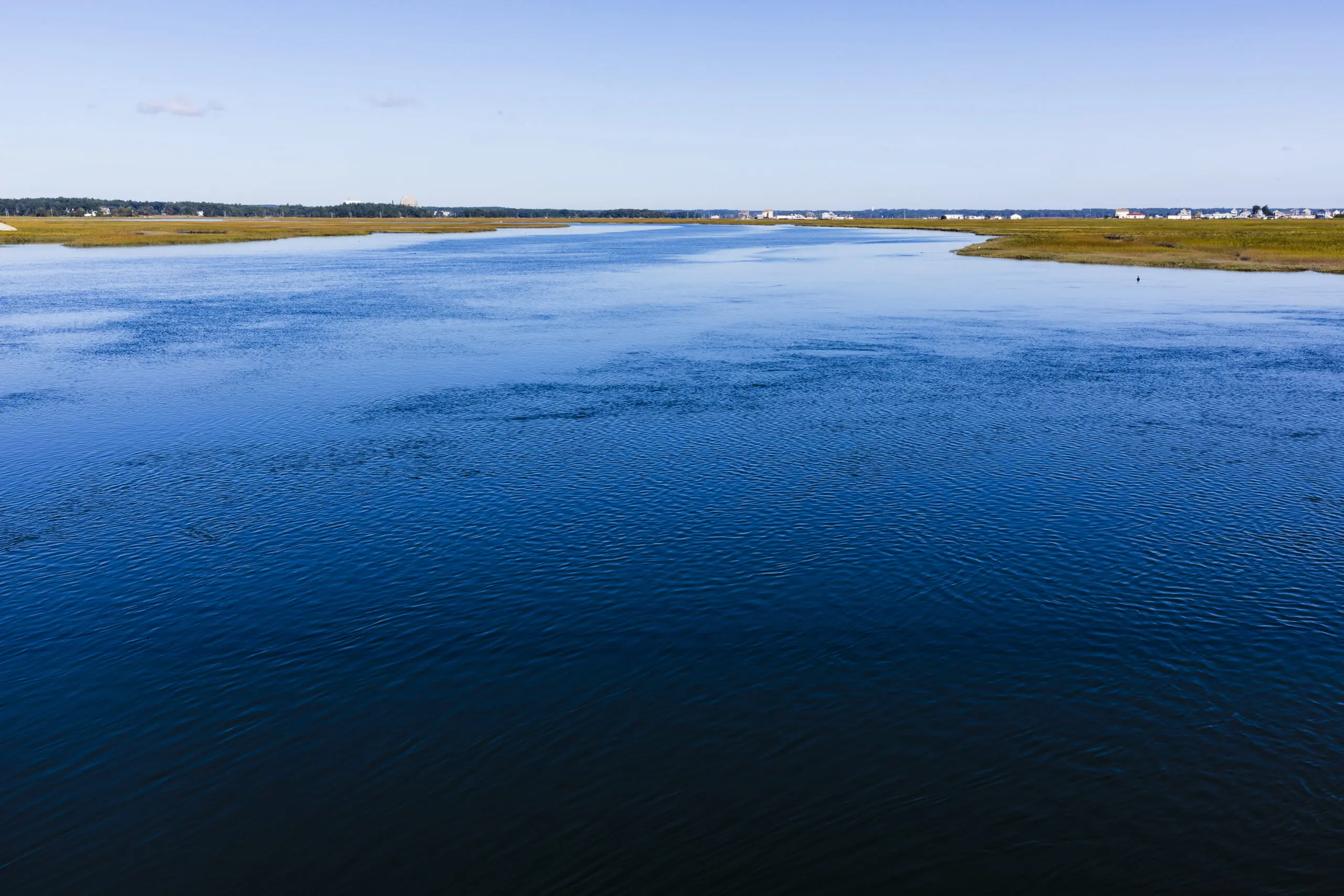 View across the water of the Hampton-Seabrook Estuary. Credit: Jerry Monkman.
