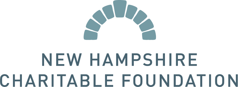 A gray and green NH Charitable Foundation logo